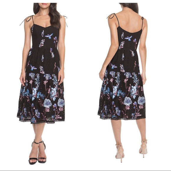 Dress The Population Abbie Floral Midi Dress - Picture 1 of 10